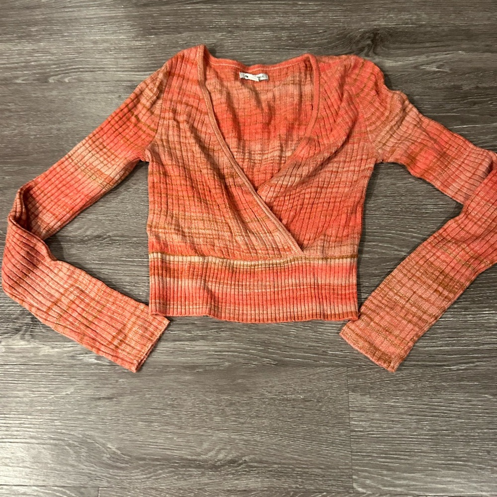 American Eagle Rustic Ribbed Wrap Top - image 1